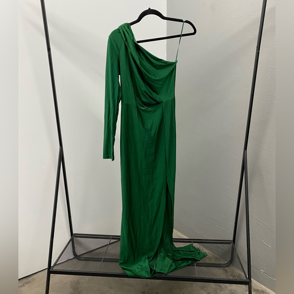 GREEN SLIT DRESS